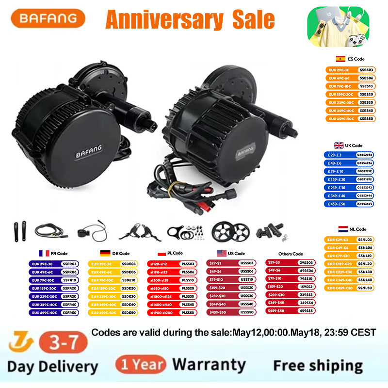 Side Hung Mid Drive Motor Kit - Bafang BBSHD 미드 드라이브 모터 전기