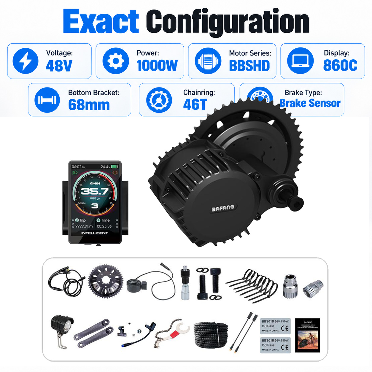 BAFANG 48V 1000W BBSHD 미드 드라이브 - Mid Drive Conversion Kit 1000W 리뷰 및 가격